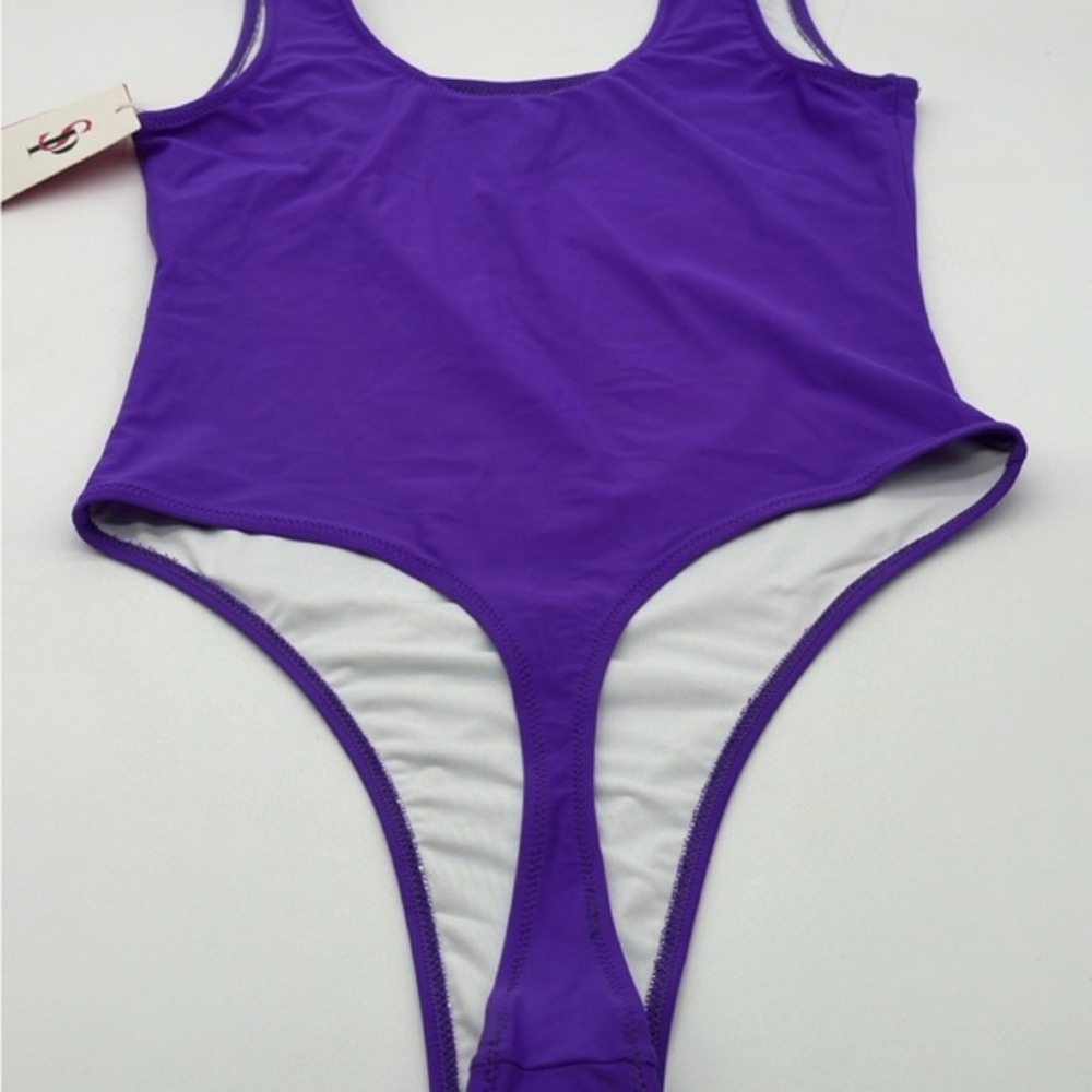 Speerise Womens High Cut Tank Thong Leotard Medium Purple - Picture 6 of 9